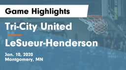 Tri-City United  vs LeSueur-Henderson  Game Highlights - Jan. 10, 2020