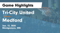 Tri-City United  vs Medford  Game Highlights - Jan. 13, 2020