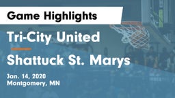 Tri-City United  vs Shattuck St. Marys Game Highlights - Jan. 14, 2020