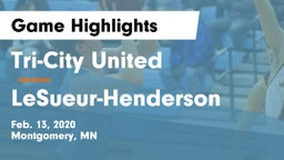Tri-City United  vs LeSueur-Henderson  Game Highlights - Feb. 13, 2020