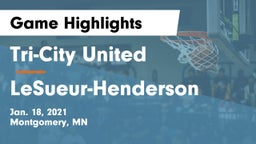 Tri-City United  vs LeSueur-Henderson  Game Highlights - Jan. 18, 2021