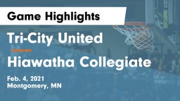 Tri-City United  vs Hiawatha Collegiate  Game Highlights - Feb. 4, 2021
