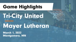 Tri-City United  vs Mayer Lutheran  Game Highlights - March 1, 2022