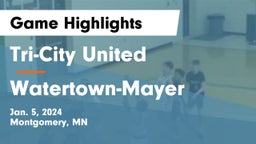 Tri-City United  vs Watertown-Mayer  Game Highlights - Jan. 5, 2024