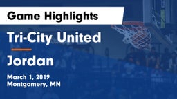 Tri-City United  vs Jordan  Game Highlights - March 1, 2019