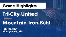 Tri-City United  vs Mountain Iron-Buhl  Game Highlights - Feb. 20, 2021