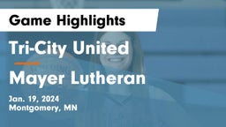 Tri-City United  vs Mayer Lutheran  Game Highlights - Jan. 19, 2024