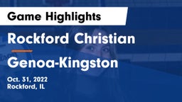 Rockford Christian  vs Genoa-Kingston  Game Highlights - Oct. 31, 2022