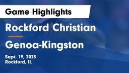 Rockford Christian  vs Genoa-Kingston  Game Highlights - Sept. 19, 2023