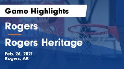 Rogers  vs Rogers Heritage  Game Highlights - Feb. 26, 2021