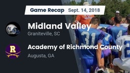 Recap: Midland Valley  vs. Academy of Richmond County  2018