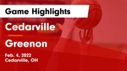 Cedarville  vs Greenon  Game Highlights - Feb. 4, 2022