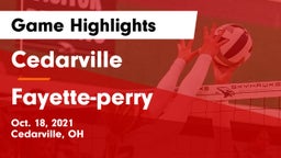 Cedarville  vs Fayette-perry Game Highlights - Oct. 18, 2021