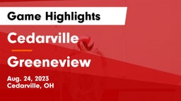 Cedarville  vs Greeneview  Game Highlights - Aug. 24, 2023