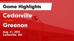 Cedarville  vs Greenon  Game Highlights - Aug. 31, 2023