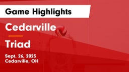 Cedarville  vs Triad Game Highlights - Sept. 26, 2023