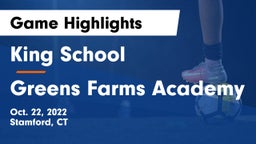 King School vs Greens Farms Academy Game Highlights - Oct. 22, 2022