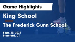 King School vs The Frederick Gunn School Game Highlights - Sept. 30, 2023