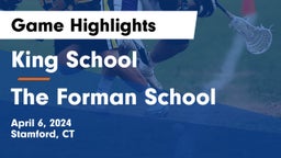 King School vs The Forman School Game Highlights - April 6, 2024