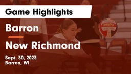 Barron  vs New Richmond Game Highlights - Sept. 30, 2023