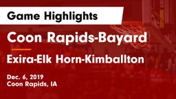 Coon Rapids-Bayard  vs Exira-Elk Horn-Kimballton Game Highlights - Dec. 6, 2019