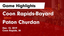 Coon Rapids-Bayard  vs Paton Churdan Game Highlights - Dec. 13, 2019