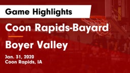Coon Rapids-Bayard  vs Boyer Valley  Game Highlights - Jan. 31, 2020