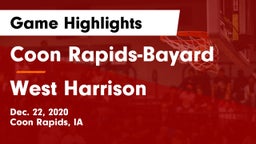 Coon Rapids-Bayard  vs West Harrison  Game Highlights - Dec. 22, 2020