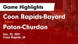 Coon Rapids-Bayard  vs Paton-Churdan  Game Highlights - Jan. 22, 2021