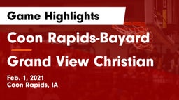 Coon Rapids-Bayard  vs Grand View Christian Game Highlights - Feb. 1, 2021