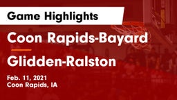 Coon Rapids-Bayard  vs Glidden-Ralston  Game Highlights - Feb. 11, 2021