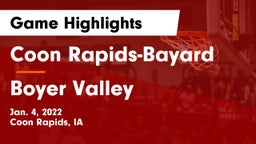 Coon Rapids-Bayard  vs Boyer Valley  Game Highlights - Jan. 4, 2022