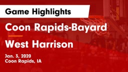 Coon Rapids-Bayard  vs West Harrison Game Highlights - Jan. 3, 2020