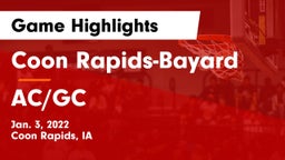 Coon Rapids-Bayard  vs AC/GC  Game Highlights - Jan. 3, 2022