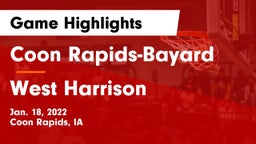 Coon Rapids-Bayard  vs West Harrison  Game Highlights - Jan. 18, 2022