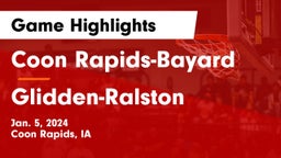 Coon Rapids-Bayard  vs Glidden-Ralston  Game Highlights - Jan. 5, 2024
