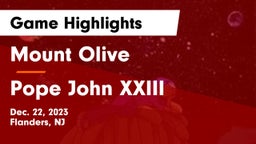 Mount Olive  vs Pope John XXIII  Game Highlights - Dec. 22, 2023