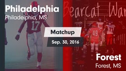 Matchup: Philadelphia High vs. Forest  2016