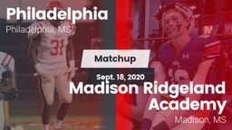 Matchup: Philadelphia High vs. Madison Ridgeland Academy 2020