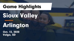 Sioux Valley  vs Arlington  Game Highlights - Oct. 13, 2020