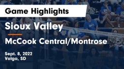 Sioux Valley  vs McCook Central/Montrose  Game Highlights - Sept. 8, 2022