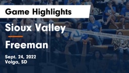 Sioux Valley  vs Freeman Game Highlights - Sept. 24, 2022