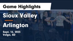 Sioux Valley  vs Arlington Game Highlights - Sept. 16, 2023