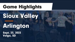 Sioux Valley  vs Arlington Game Highlights - Sept. 23, 2023