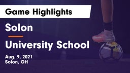 Solon  vs University School Game Highlights - Aug. 9, 2021