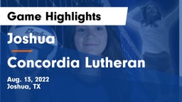 Joshua  vs Concordia Lutheran Game Highlights - Aug. 13, 2022