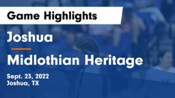 Joshua  vs Midlothian Heritage Game Highlights - Sept. 23, 2022