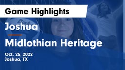 Joshua  vs Midlothian Heritage  Game Highlights - Oct. 25, 2022