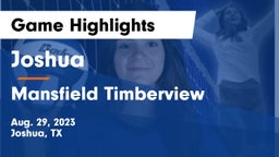 Joshua  vs Mansfield Timberview  Game Highlights - Aug. 29, 2023