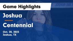 Joshua  vs Centennial  Game Highlights - Oct. 20, 2023